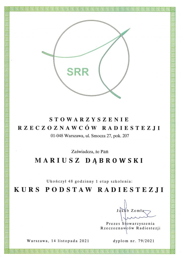 Radiesteta Mariusz Dąbrowski