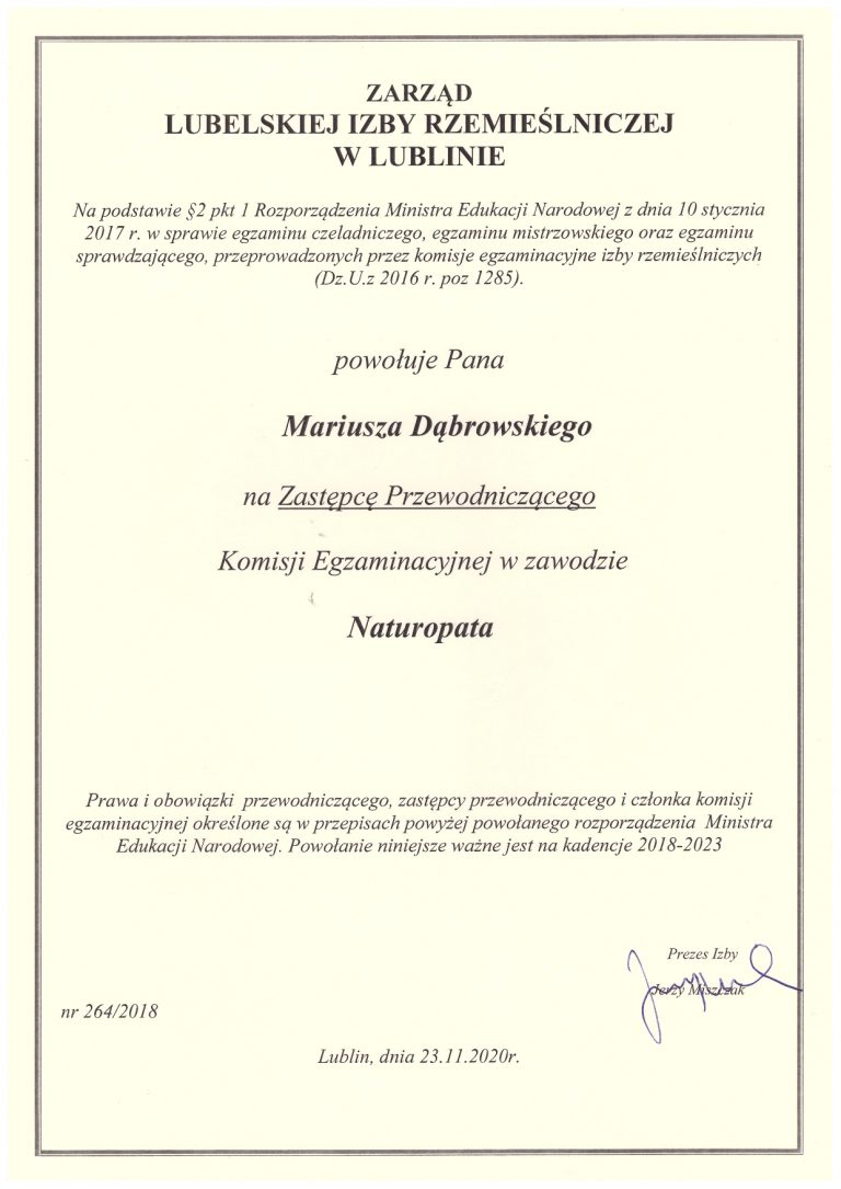 powołanie Naturopata