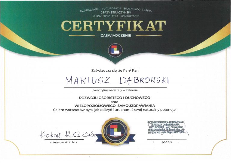 Rozwój osobisty i duchowy - samouzdrawianie - Mariusz Dąbrowski