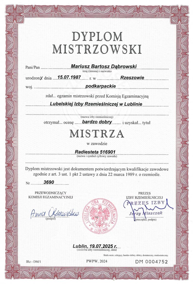 Mistrz Radiesteta Mariusz Dąbrowski